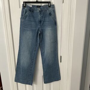 Curve Appeal High Rise Wide Leg Jeans Size 8/29 Light Wash Denim